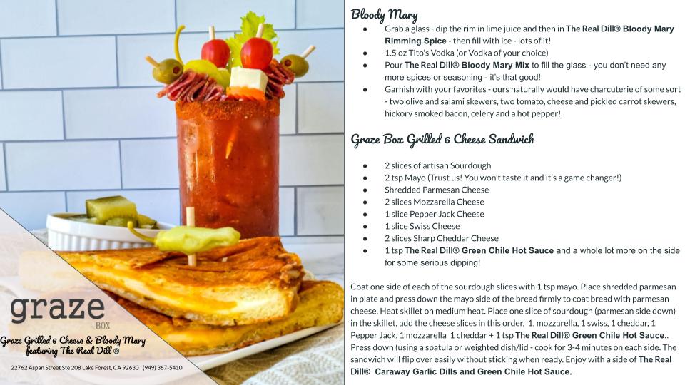 Graze Box Grilled 5 Cheese Sandwich | Bloody Mary Ft. The Real Dill