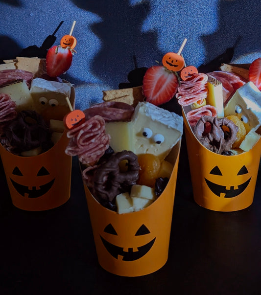 Jack-o'-Latern Charcuterie Cups